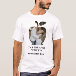 Custom modern apple fruit wedding couple photo T-Shirt
