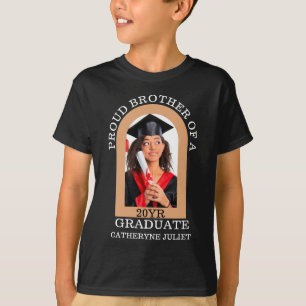 Custom Modern Arch Photo proud brother graduation T-Shirt