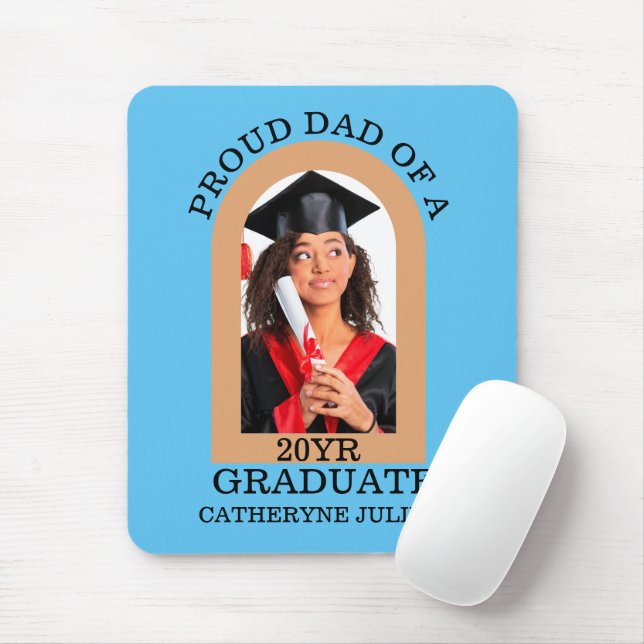 Custom Modern Arch Photo proud dad graduation Mouse Pad (With Mouse)
