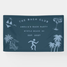 Custom Modern Beach Wedding Bachelorette Party