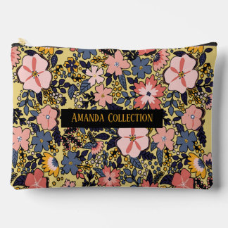 Custom modern beautiful eye catching multi flowers accessory pouch