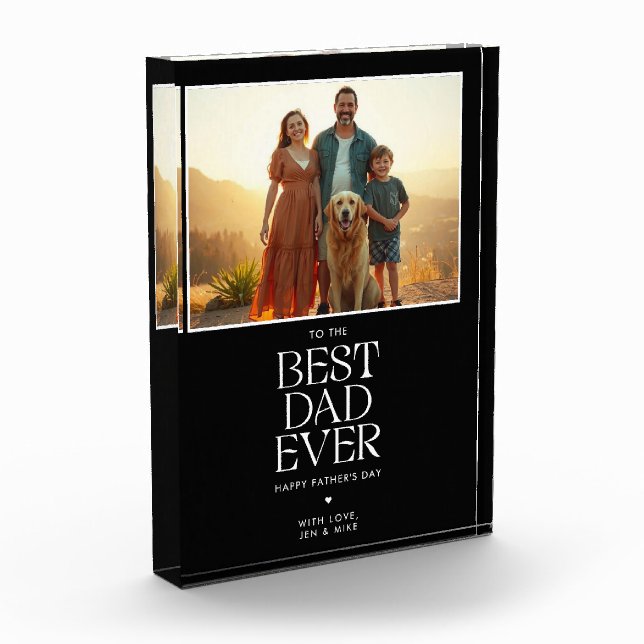 Custom Modern Best Dad Ever Father's Day Photo Block (Left)