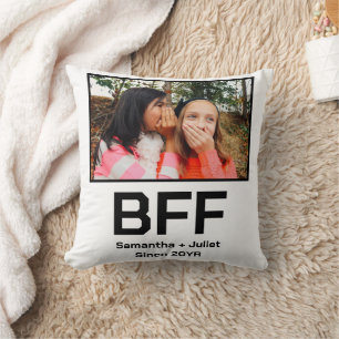 Custom modern best friend forever bff photo cushion