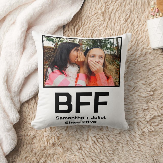 Custom modern best friend forever bff photo cushion (Blanket)