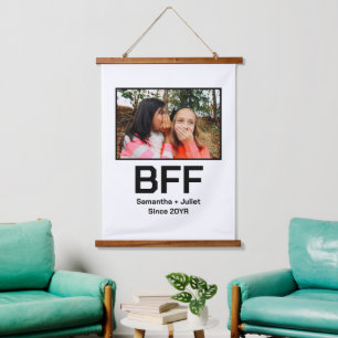 Custom modern best friend forever bff photo hanging tapestry
