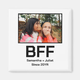 Custom modern best friend forever bff photo magnet