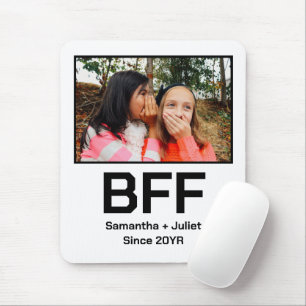 Custom modern best friend forever bff photo mouse pad