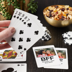 Custom modern best friend forever bff photo playing cards