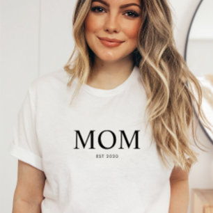 Custom Modern Black Established Mum T-Shirt