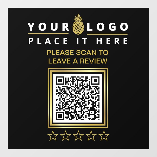 Custom Modern Black QR Code Business Logo Review (Sheet)