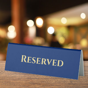 Custom Modern Blue Gold Reserved Restaurant Event