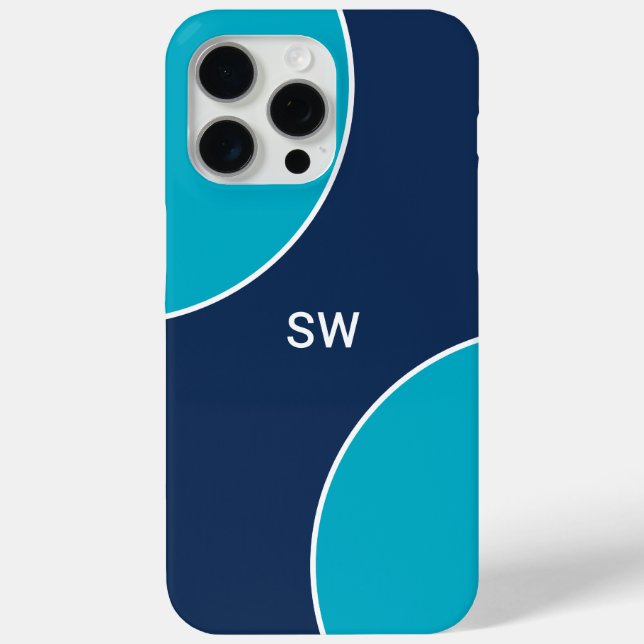 Custom Modern Blue Minimalist Case-Mate iPhone Case (Back)