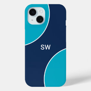 Custom Modern Blue Minimalist iPhone 15 Case