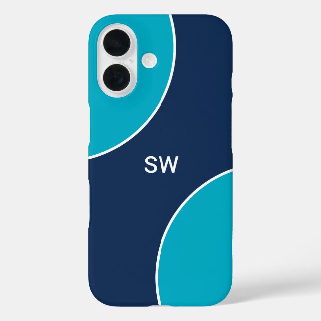 Custom Modern Blue Minimalist Case-Mate iPhone Case (Back)