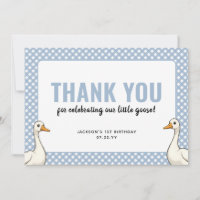 Custom Modern Blue One Silly Goose First Birthday