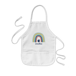 Custom modern boho apple fruit rainbow kids apron