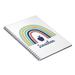 Custom modern boho apple fruit rainbow notebook