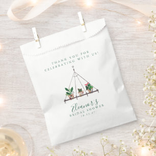 Custom Modern Boho Plants Bridal Shower Welcome Favour Bag