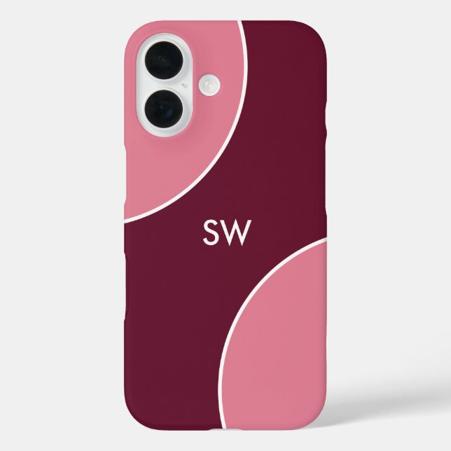 Custom Modern Bordeaux Pink Minimalist Case-Mate iPhone Case (Back)