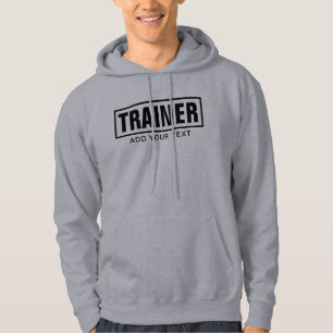 Custom Modern Both Sided Print Mens Grey Trainer Hoodie