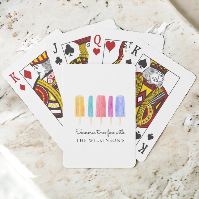 Custom modern  bright colourful modern summer  playing cards (modern simple fun in the sun popsical playing cards , full customizable to suite your needs)