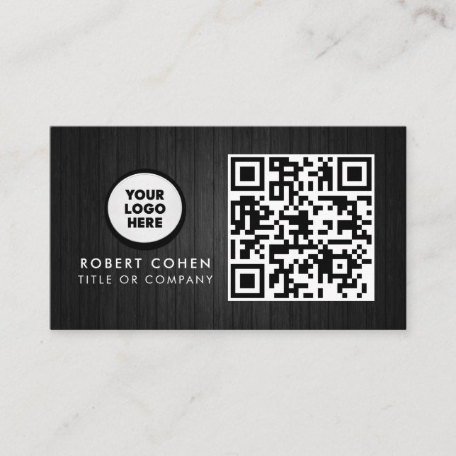 Custom Modern Business Card with Logo & QR Code  (Front)