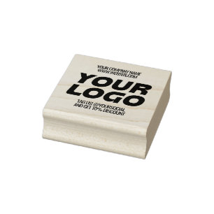Custom Modern Business Logo and Text  Rubber Stamp