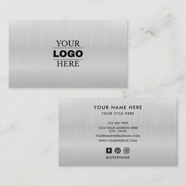 Custom Modern Business Logo Branded Card (Front/Back)