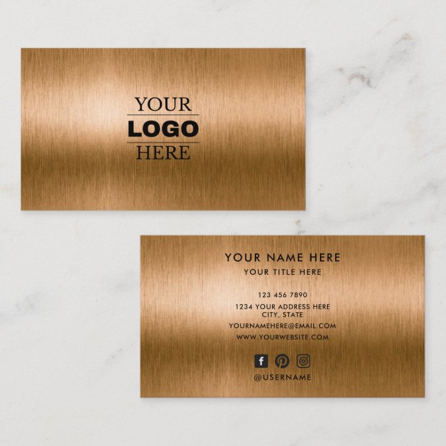 Custom Modern Business Logo Branded Card (Front/Back)