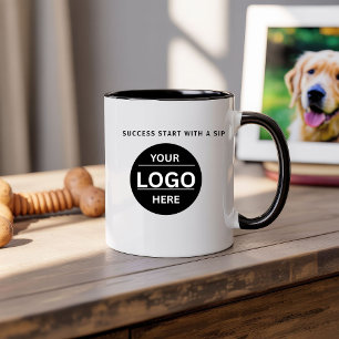 Custom Modern Business Logo Branded Coffee Mug