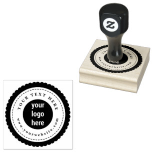 Custom Modern Business Logo & Elegant Text Rubber Stamp