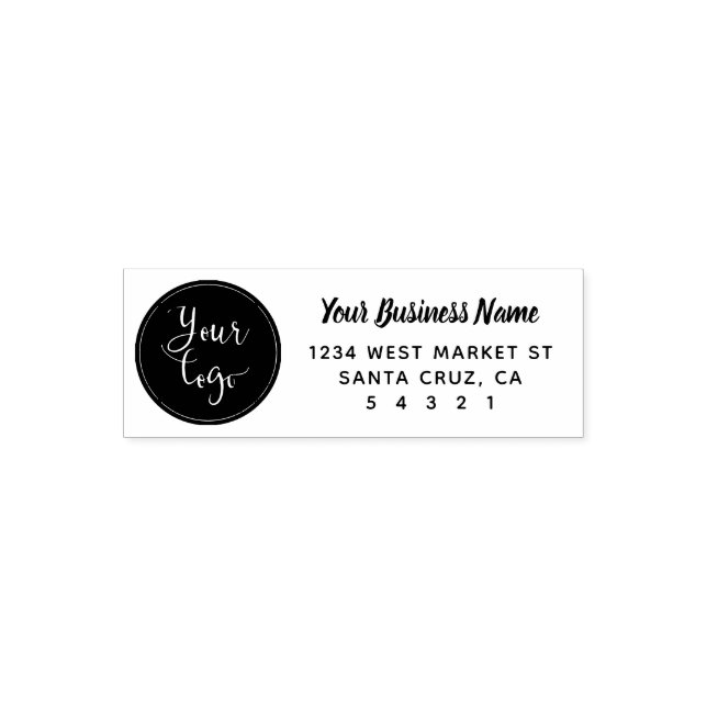 Custom Modern Business Logo Return Address Self-inking Stamp (Design)