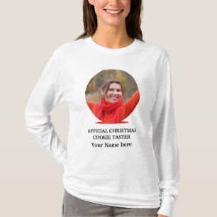Custom modern Christmas cookie photo template T-Sh T-Shirt