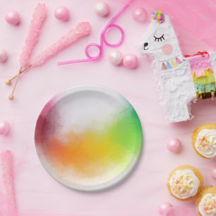 Custom Modern Colourful Abstract Art Blank Templat Paper Plate