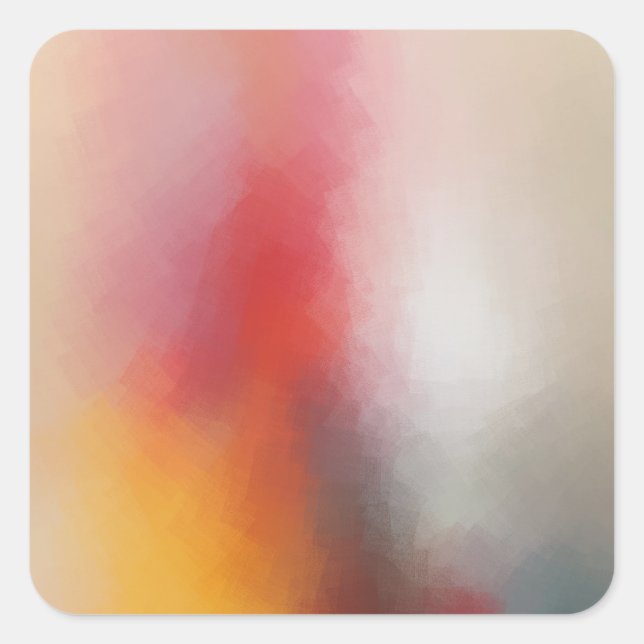 Custom Modern Colourful Abstract Art Blank Templat Square Sticker (Front)