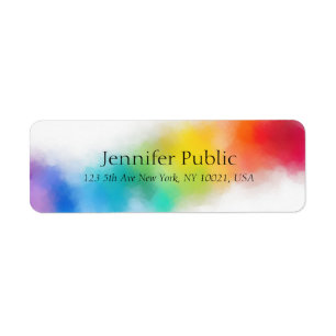 Custom Modern Colourful Abstract Template Rainbow Return Address Label
