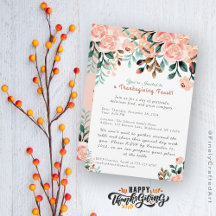 Custom Modern Colourful Floral Thanksgiving Holida