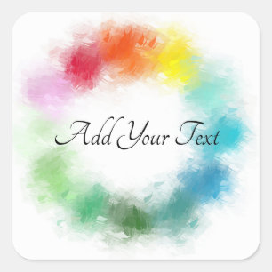Custom Modern Colourful Template Handwritten Text Square Sticker