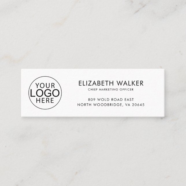 Custom Modern Company Logo Marketing Mini Business Card (Front)