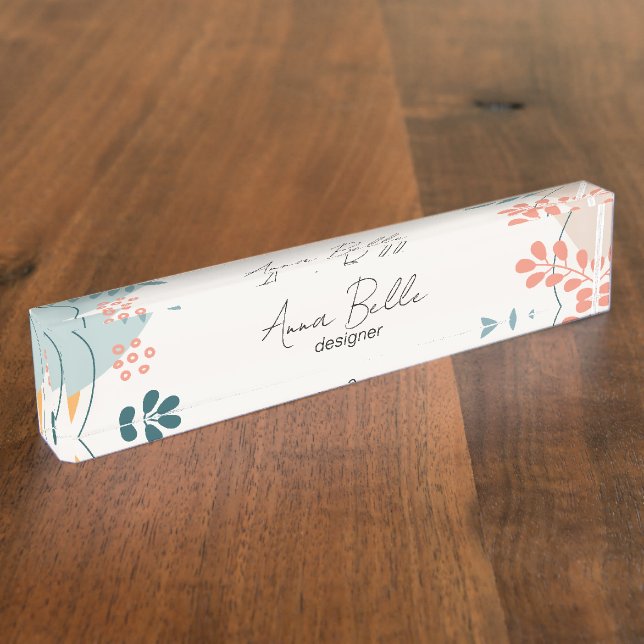 Custom Modern Contemporary Summer Nameplate (Side)