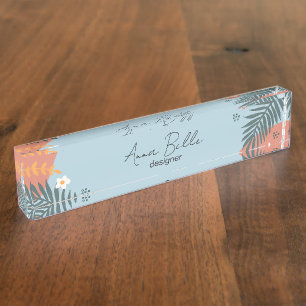 Custom Modern Contemporary Summer Nameplate
