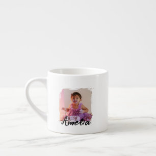 Custom, Modern Cool Photo Birthday Espresso Cup