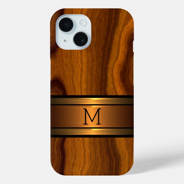 Custom Modern Cool Trendy Wood Grain Pattern Case-Mate iPhone Case (Back)
