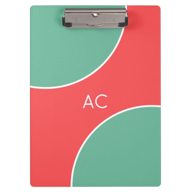 Custom Modern Coral Minimalist Clipboard (Front)