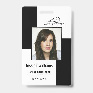 Custom Modern Corporate Employee ID Badge Black