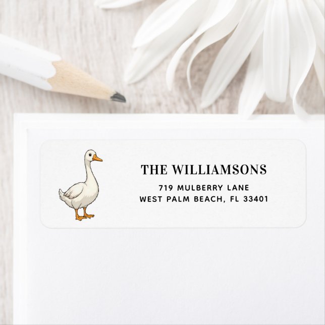 Custom Modern Cute Silly Goose Address Return Address Label (Insitu)