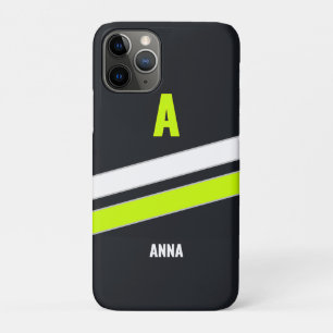 Custom Modern Cyber Retro Monogram iPhone Case
