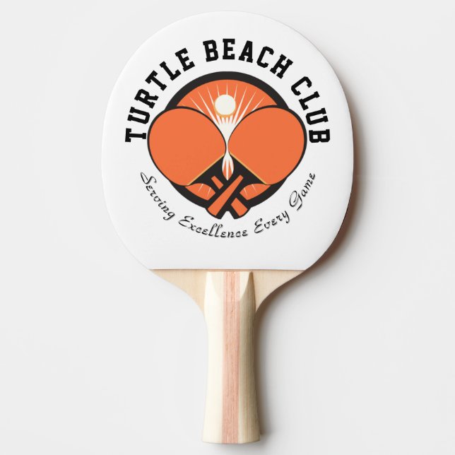 Custom Modern Design Monogram Gift Ping Pong Paddle (Front)