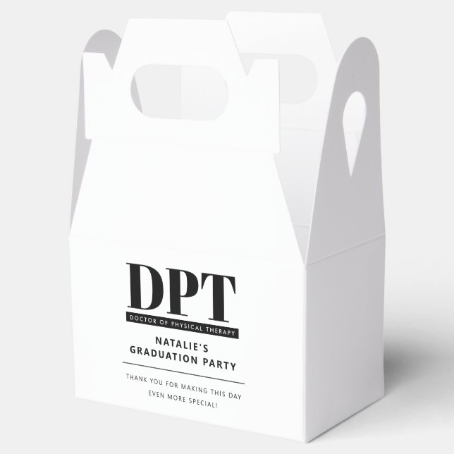 Custom Modern DPT Doctor of Physical Therapy Favour Box (Opened)