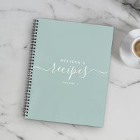 Custom Modern Dusty Blue Elegant Script Recipe